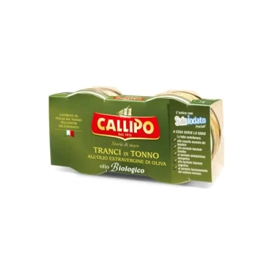 Abbildung von Callipo Tranci di Tonno Thunfischscheiben in Nativem Olivenöl Extra Biologisch Thunfisch ( 2 x 80g )