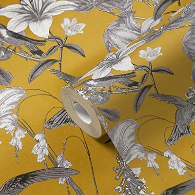 Abbildung von Architects Paper Vliestapete &quot;Jungle Chic&quot;, floral botanisch tropisch, Vogeltapete Tapete Blumen
