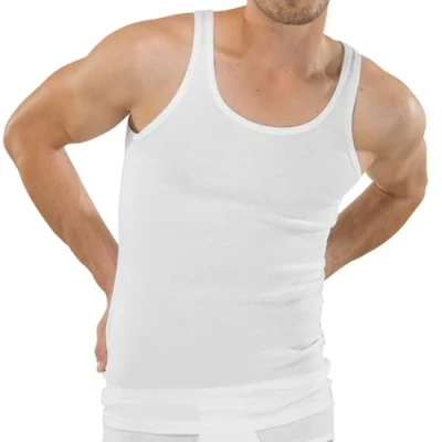 Abbildung von Schiesser Herren Ohne Arm Original Feinripp Unterhemd, Weiss, S EU