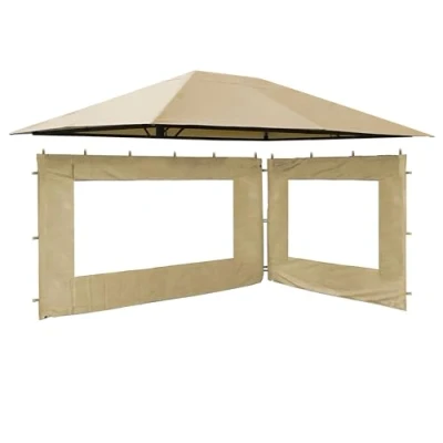 Abbildung von QUICK STAR Set Ersatzdach und 2 Seitenteile für Garten Pavillon 3x4m Sand Antik Pavillondach Ersatzbezug Seitenwände