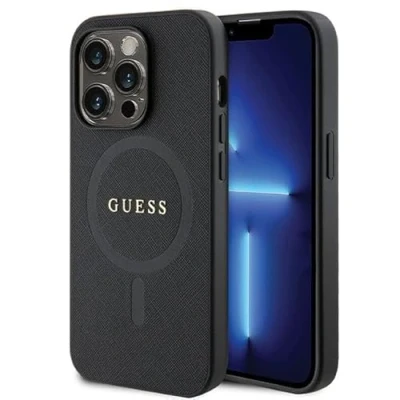 Abbildung von Guess GUHMP14LPSAHMCK Hülle für iPhone 14 Pro 6.1&quot; Schwarz hardcase Saffiano