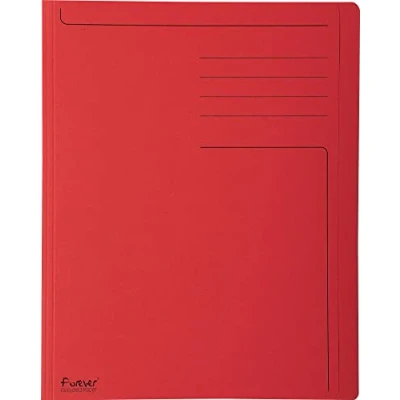 Abbildung von Exacompta 441003E 100er Pack Aktendeckel Forever mit Beschriftungsfeld aus Recycling Karton 280g für DIN A4 rot Sammelmappe Dokumentenmappe ideal Büro und Schule