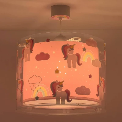 Abbildung von Dalber Lampe Kinderzimmer, kinderlampe Pendelleuchte Hängelampe, Deckenleuchte Kinder, Deckenlampe kinderzimmer Einhörner Tiere Unicorns, 41592, E27