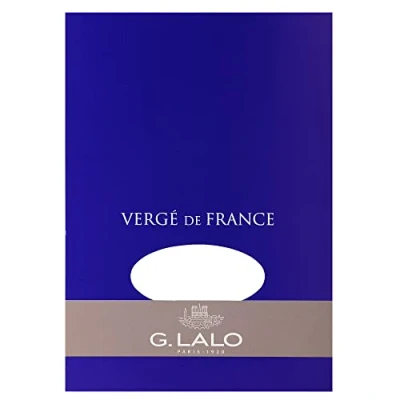 Abbildung von G.Lalo 11450L Schreibblock Vergé de France (perfekt für Ihre Einladungen, säurefrei, DIN A5, 14,8 x 21 cm, 50 Blatt, 100 g) extra weiß