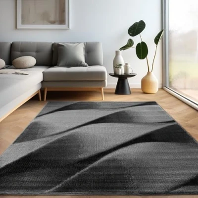 Abbildung von Designteppich Abstrakt Wellen Design, Carpettex, Läufer, Höhe: 12 mm, Kurzflor Teppich Wohnzimmer Design versch. größe