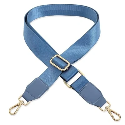 Abbildung von Schultergurt für Handtasche Laptoptasche Hellblau [Metallfarbe: Gold] Länge verstellbar 89 142 cm Breite 3,8 Ersatz Gurt Band Schulterriemen Strap Umhängegurt
