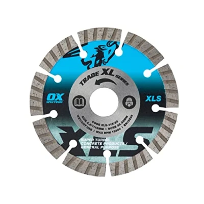 Abbildung von OX Tools Trade XL Super Turbo Segmentierte Diamantklinge, Beton und GP, 115/22,23 mm, Blau