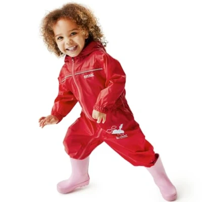 Abbildung von Regatta Puddle IV, Wasserdichter Kinder Fullsuit, Rot (Pepper), 2 3 Jahre (98 EU)