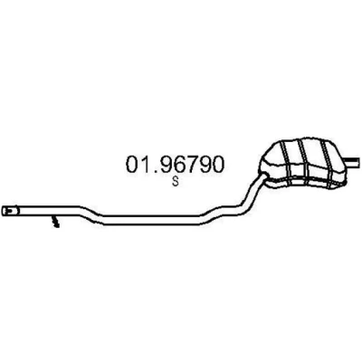 Abbildung von MTS 01.96790 Endschalldämpfer 1960 MINI: Schrägheck, Cabrio