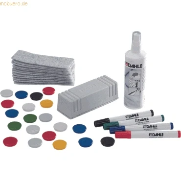 Abbildung von Dahle Wandtafel Starter Set mit Magneten und Reinigungszubehör