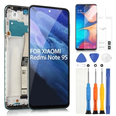 Abbildung von ARSSLY LCD Display für Xiaomi Redmi Note 9S M2003J6B2G/Redmi 9 PRO 4G M2003J6A1G Digitizer Touch Bildschirm Ersatz Assembly mit Tools (Grün Rahmen)