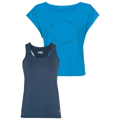 Abbildung von FAYN SPORTS Trainingsshirt &quot;2 tlg. Shirt &amp; Top&quot;, Top mit Ringerrücken