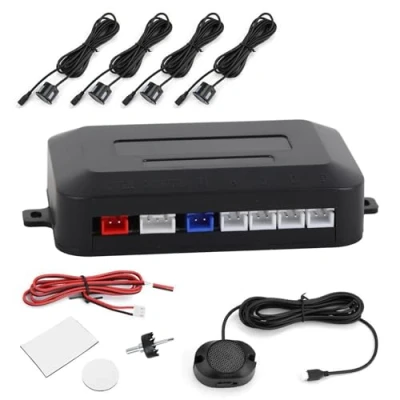 Abbildung von Einparkhilfe, Fydun Rückfahrhilfe Parkplatz Sensor Umkehr Radar Kit 12 V Warnung Sound Indicator Probe System DC Auto Vehicle Reversing (Schwarz)