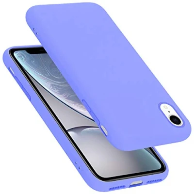 Abbildung von Cadorabo Hülle kompatibel mit Apple iPhone XR Silikon Handyhülle für Case aus flüssigem Kratzfeste und stoßfeste dünne TPU Schutzhülle Liquid HELL LILA