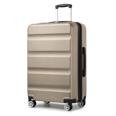 Abbildung von KONO Koffer Trolley Groß Erweiterbares Hartschalengepäck Leichte XL mit TSA Schloss und 4 Doppelspinnrollen ideal für Reisen Business 75x47.5x29.5cm, Gold