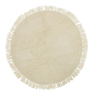 Abbildung von Bloomingville Nordic Lanea Teppich Rund aus Wolle in der Farbe Natur mit einem Durchmesser von 110 cm, 32708249