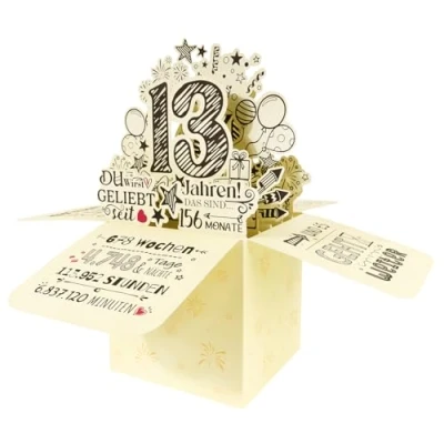 Abbildung von BOFUNX Geburtstag Karte zum 13. Pop up 3D Happy Birthday Grußkarte Geburtstagskarte Kreative Geburtstagsgeschenk für Familie und Freunden