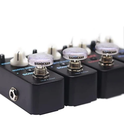 Abbildung von SONICAKE 20 Stück Fußschalter Topper Gitarre Effektpedal Transparent Klar Fuß Nagel Kappe Footswitch 10mm