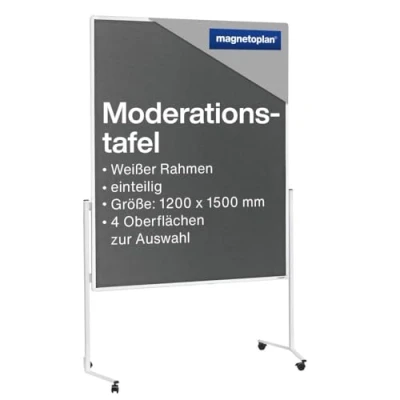 Abbildung von magnetoplan Moderationstafel Rahmen weiß einteilig Filz grau
