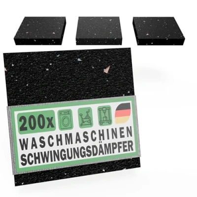 Abbildung von Schwingungsdämpfer Waschmaschine Unterlage 200 St Antivibrationsmatte Trockner 90x90x15mm recyceltes Gummigranulat Made in Germany