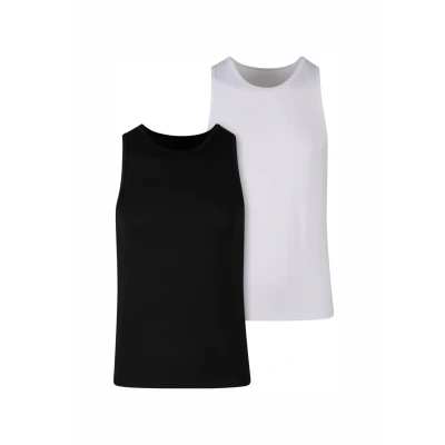 Abbildung von Urban Classics Basic TANK 2PACK Unterhemd/shirt, Herren, Größe: Large, Black white