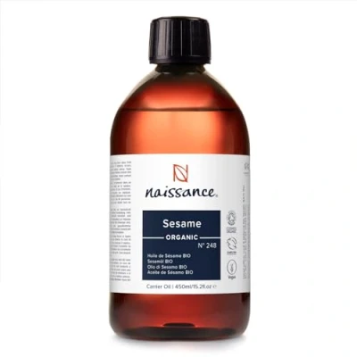 Abbildung von Naissance Sesamöl Bio (No. 248) 450ml Kaltgepresst, Zertifiziert für Haut, Gesicht, Haare, Körper, Massage