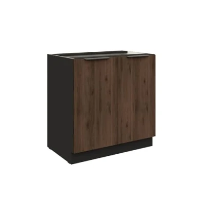 Abbildung von Küchen Unterschrank 80 cm Küche Monza Okapi Nußbaum Küchenzeile Küchenblock