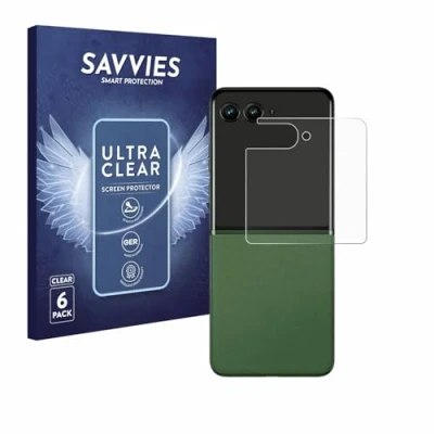 Abbildung von Savvies 6 Stück Schutzfolie für Motorola Razr 50 (Hinteres Display) Displayschutz Folie Ultra Transparent