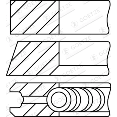Abbildung von GOETZE ENGINE 08 441700 00 Kolbenringsatz 81 VOLKSWAGEN: Transporter 5 Bus, Multivan (7HM, Pritsche / Fahrgestell