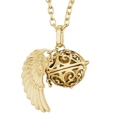 Abbildung von Morella Kette mit Anhänger Engel Halskette gold 70 cm (2 tlg), Samtbeutel