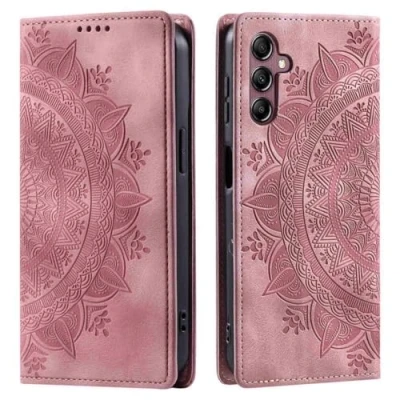 Abbildung von CoverKingz Handyhülle für Samsung Galaxy S25 Handytasche mit Kartenfach Wallet Case Cover Handy Hülle klappbar Motiv Mandala Rose