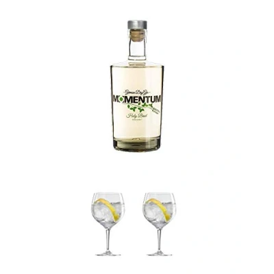 Abbildung von Momentum German Dry GIN mit Basilikum Deutschland 0,7 Liter + Ballon Bistro Cubata Glas 1 Stück