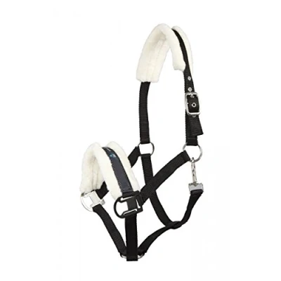 Abbildung von Pfiff 101515 Halfter mit Kunstfell unterlegt, Pferdehalfter Pony Full Cob