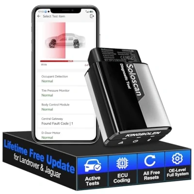 Abbildung von KINGBOLEN Soloscan OBD2 Diagnosegerät für Land Rover/für Jaguar, Alles System Kfz Mit 50+ Reset Funktion,Bi direktionale,Aktiver Test,ECU Codierung, Lebenslanges kostenloses Update