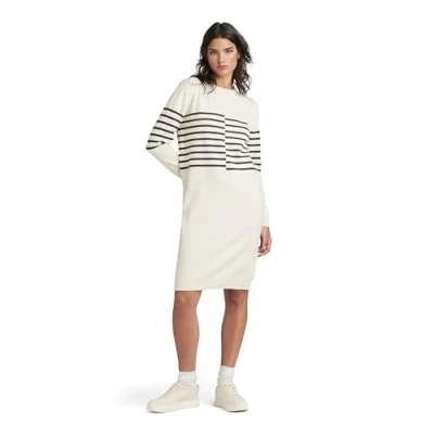Abbildung von G Star Broken Stripe Strickkleid, Damen, Größe: XS, Antique white