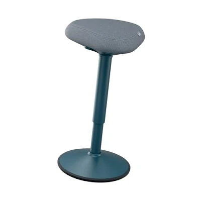 Abbildung von Leitz Ergo Active Stehhocker mit Dual Density Foam Komfortsitz, Bürohocker höhenverstellbar von 57 bis 82 cm, Sitzbezug aus 100% Recycling Material, Für zu 110kg, Serie, Dunkelgrau, 65450089