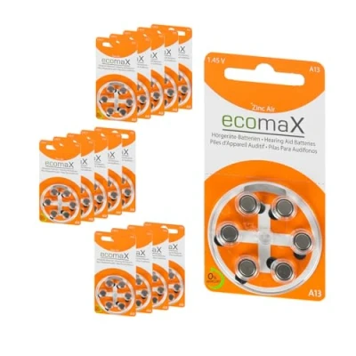 Abbildung von ecomaX HÖRGERÄTE BATTERIE Typ 13 PR48 ORANGE A13 (90)