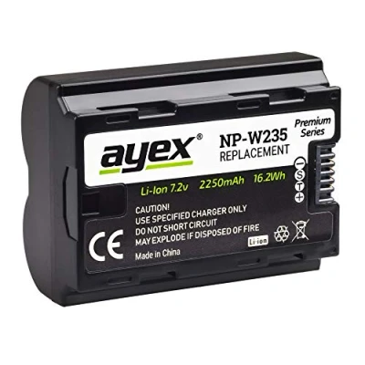 Abbildung von ayex NP W235 Premium Akku Passend für zB. Fujifilm XT 5 X T4 T3 GFX100S H2 H2S Leistungsstark längere Laufzeit 2250mAh mit Infochip