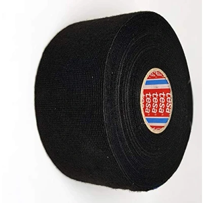 Abbildung von TESA 51608 00025 00 Gewebeband PET Vlies Isolierband für Kabelbäume Baumwolle Klebeband (50mm x 25m), schwarz