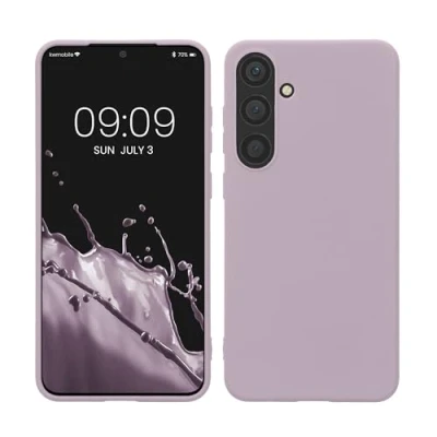 Abbildung von kwmobile Hülle kompatibel mit Samsung Galaxy S24 Plus TPU Silikon Handyhülle weich schlank Case stoßabsorbierend flexibel kabelloses Laden Lavendel