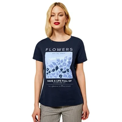 Abbildung von Street One Tshirt print, Damen, Größe: 42, Blau