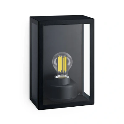 Abbildung von Philips Outdoor Alzor Wandleuchte eckig, max. 25W, exkl. Leuchtmittel, IP44 wetterfest, schwarz