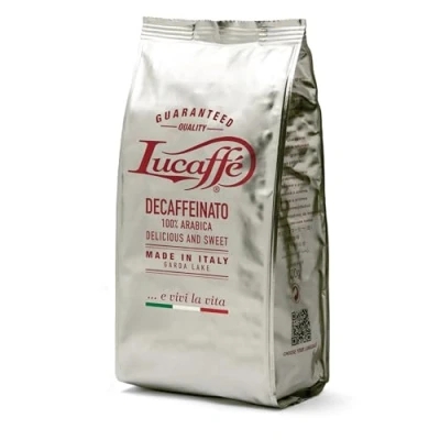 Abbildung von Lucaffé, Entkoffeiniert 100% Arabica, Hochwertige Kaffeebohnen, Intensives und reiches Aroma, 700 g Aromaschutzbeutel