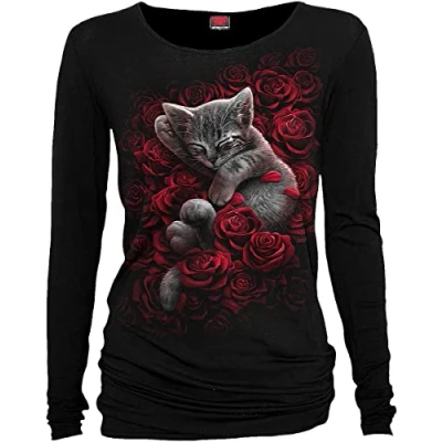 Abbildung von Spiral Bed of Rose Frauen Langarmshirt schwarz S