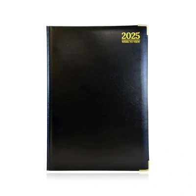 Abbildung von G4GADGET Premium Terminplaner 2023, Wochenansicht auf 2 Seiten, FSC zertifiziert, 80 g/m² Papier, vergoldete Kanten, A4, 30 x 21 cm, Schwarz