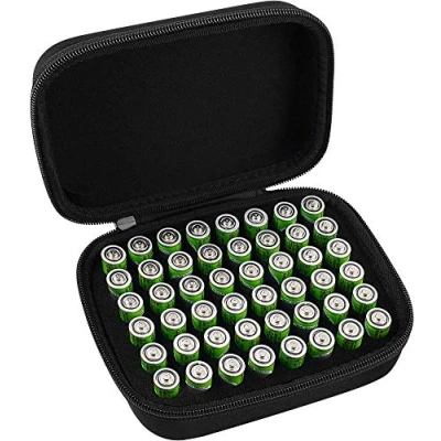 Abbildung von COMECASE Festbatterieveranstalter Aufbewahrungsbox Tragetasche hält 48 Batterien AA Bulgaria Nicht enthalten Tester und Zubehör.
