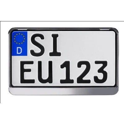 Abbildung von Kennzeichenhalter Motorrad Leichtkraftrad Trecker Chrom Look 240x130mm Erut Twinline
