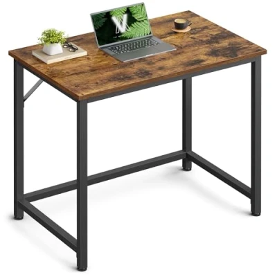 Abbildung von VASAGLE Schreibtisch, Tisch, Arbeitsplatz, für Büro, Schlafzimmer, 50 x 80 76 cm, Industriestil, Metallrahmen, rustikales Braun und Schwarz LWD038B01