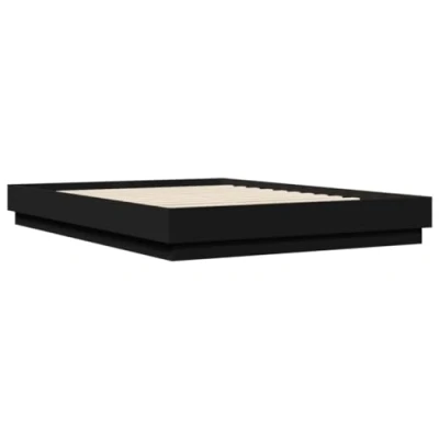 Abbildung von vidaXL Bettgestell, Bett mit RGB LED Leuchten, Bettrahmen Lattenrost für Schlafzimmer, Schlafzimmerbett Doppelbett, Schwarz 160x200cm