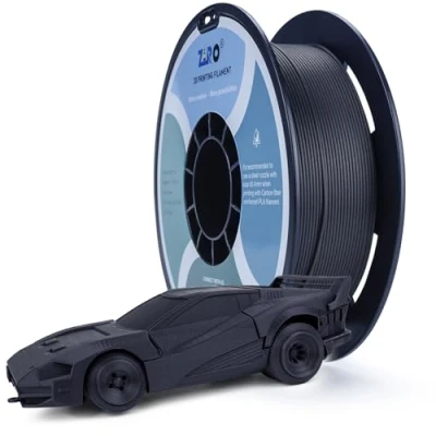 Abbildung von ZIRO PLA Kohlefaser 1.75mm 3D Drucker Filament, Carbon Fiber 0.8kg Spule Schwarz